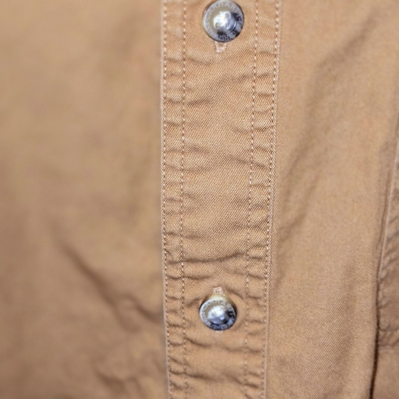 Carhartt Relaxed Fit Short Sleeve Khaki Button Down Medium - Picture 3 of 6